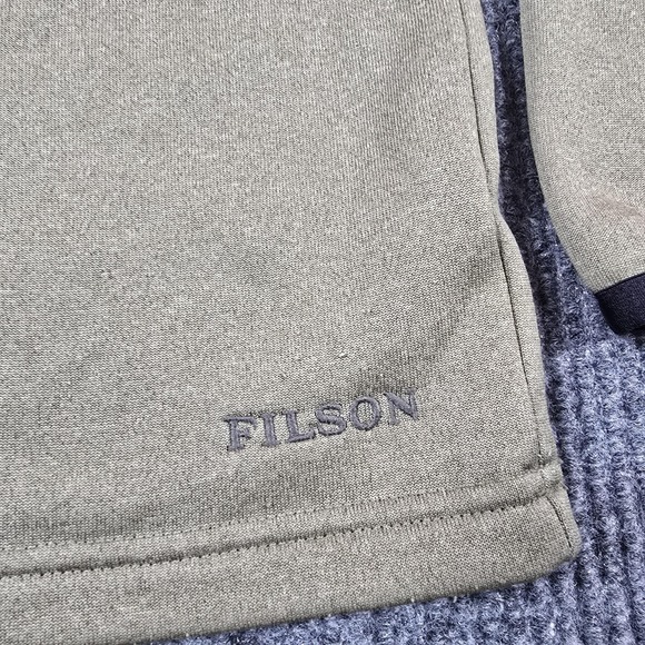 Filson Trapper Creek Fleece Mens Small Lichen Green Half Zip Outdoor Hiking - Picture 11 of 14